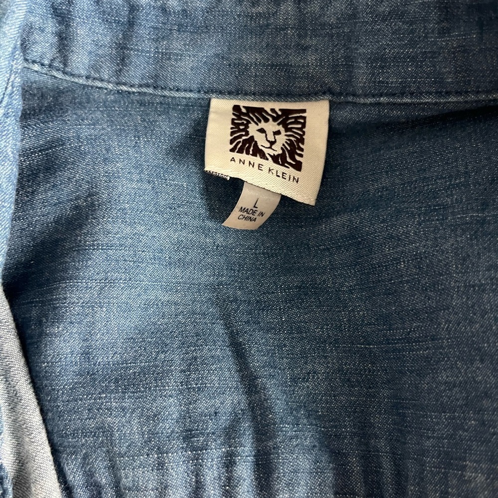 Anne Klein Blue Denim Blouse - Picture 4 of 4